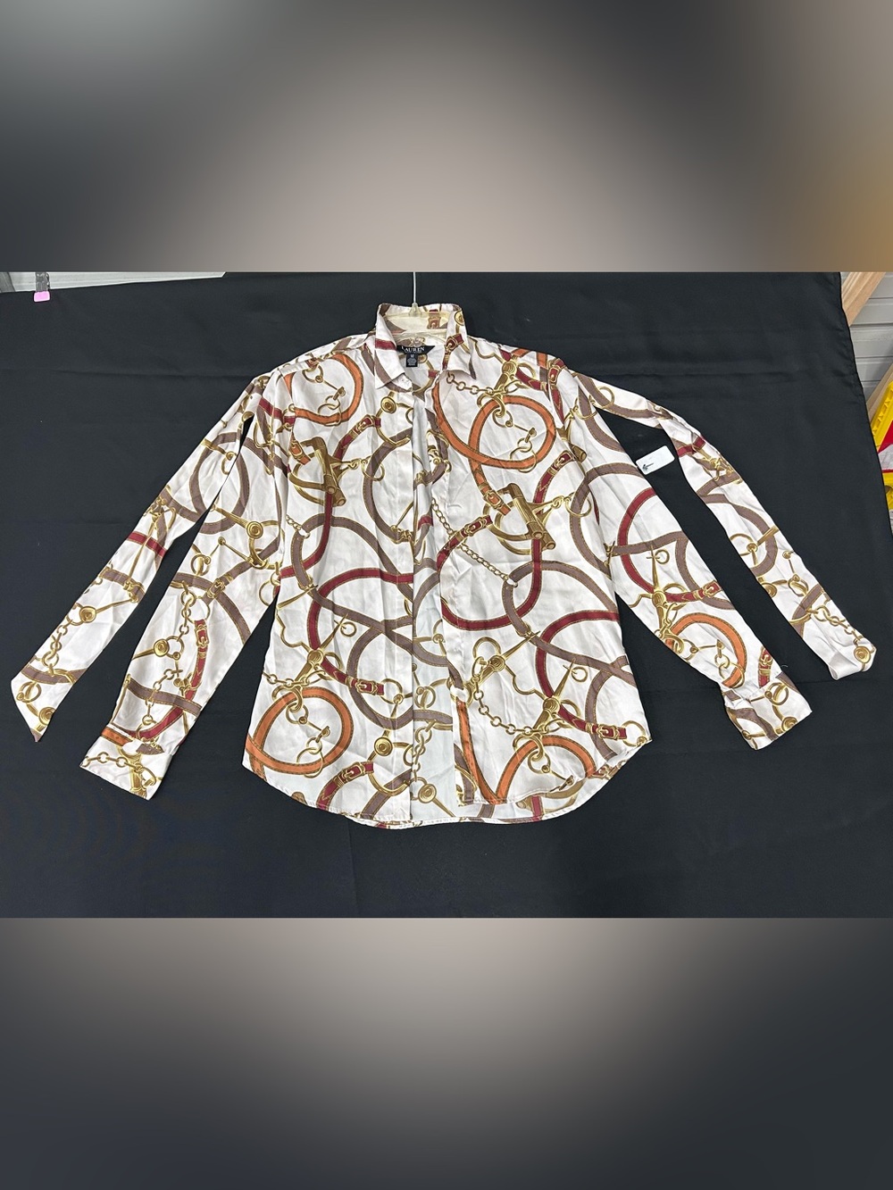 *Flawed RTR Ralph Lauren Kristy Equestrian Button down Blouse (0459) - Picture 7 of 10
